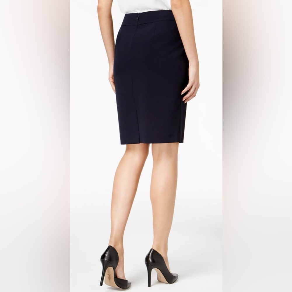 Nine West Stretch Pencil Skirt Black Art Nouveau Size 14 - Picture 3 of 8